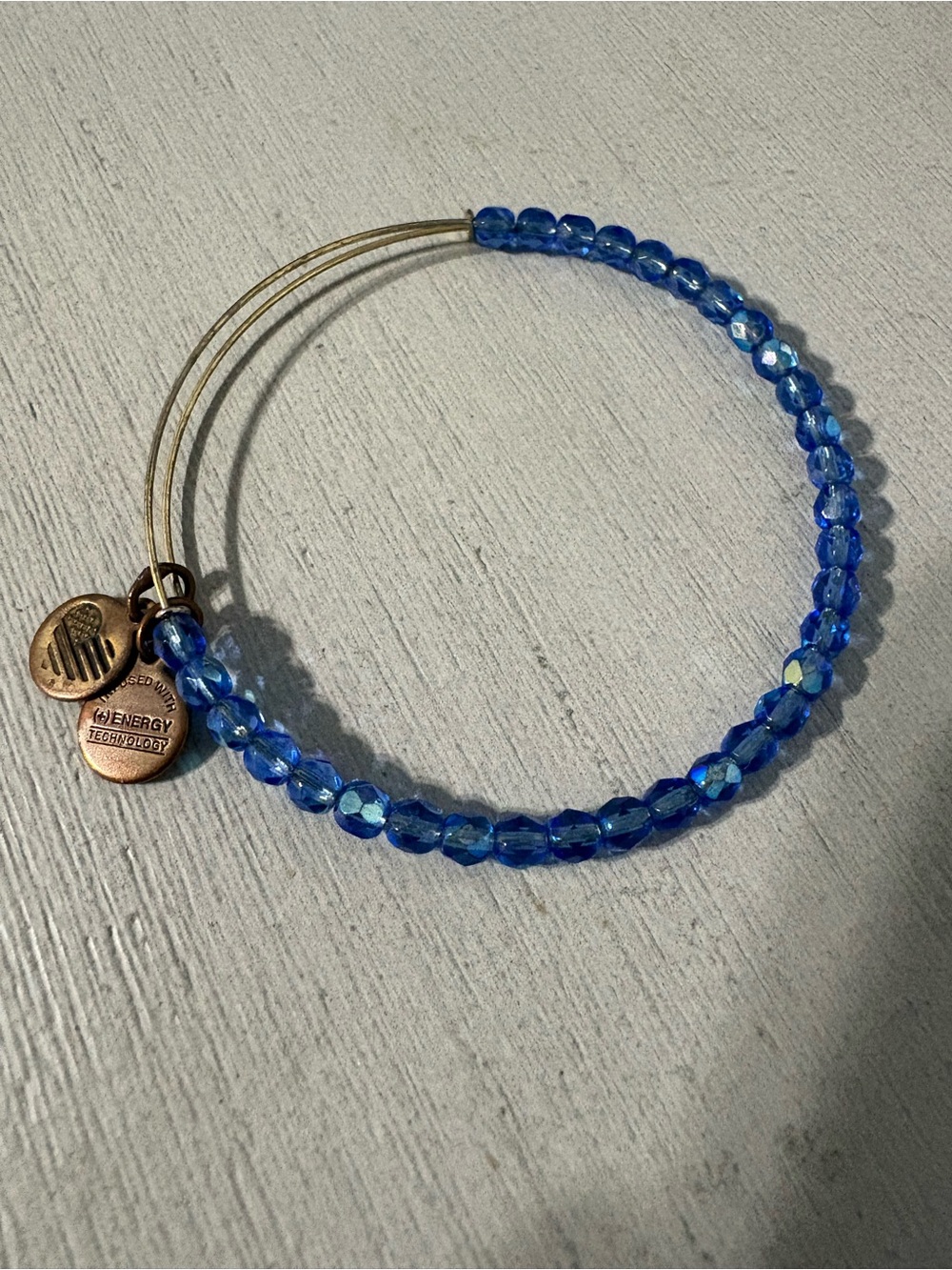 Alex and Ani Blue Faceted Beaded Expandable Bracelet